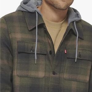 LEVIS COTTON PLAID SHERPA LINED FLEECE HOODIE
JACKET